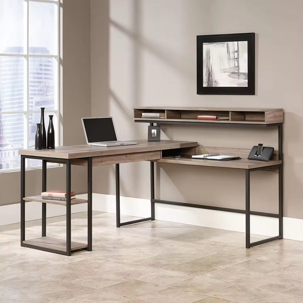 Home office desk with rounded corners